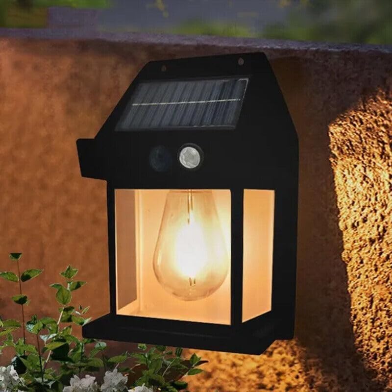 KRIKU EXPO New Wireless Dusk to Dawn Motion Sensor LED Wall Sconce, Solar Light Outdoor Wall Light, Solar Lamp with Motion Sensor, Waterproof Outdoor Lamp for Garden, Patio, Yard- Multi Color